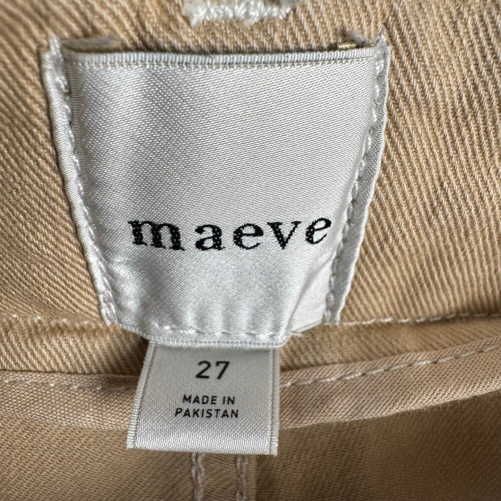 Maeve Wide-Leg Cropped Canvas Pants in Khaki - Picture 8 of 11